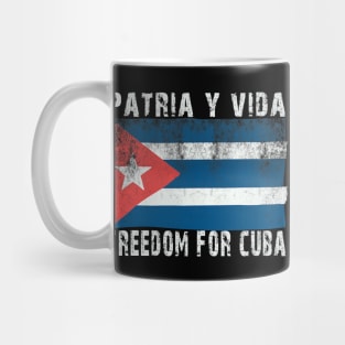 Patria Y Vida Freedom For Cuba Cuban Flag Vintage Mug